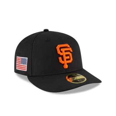 Black San Francisco Giants Hat - New Era MLB Crystals from Swarovski Flag Low Profile 59FIFTY Fitted Caps USA8941672